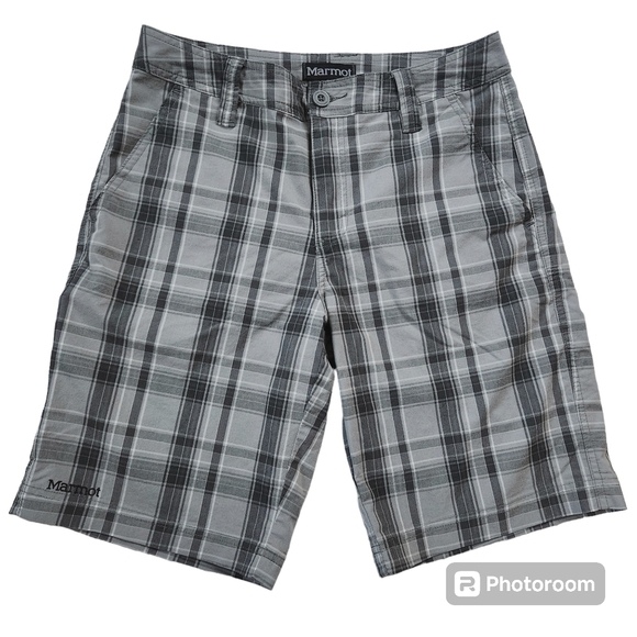 Marmot size 30 Grey Plaid Shorts - Picture 1 of 5